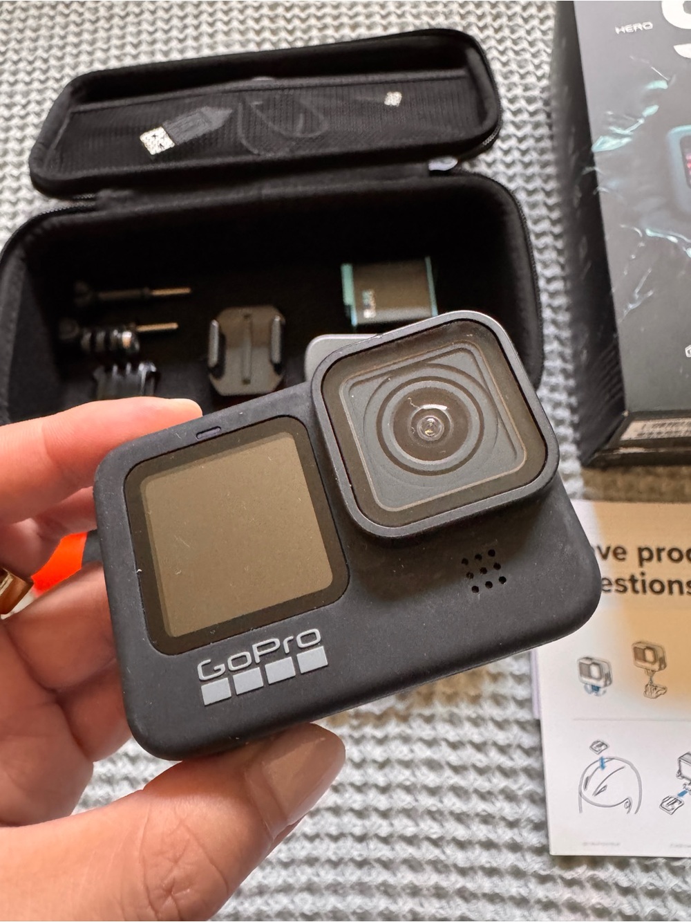 (Used once) GoPro Hero 9 Black with bundle accessories and original box